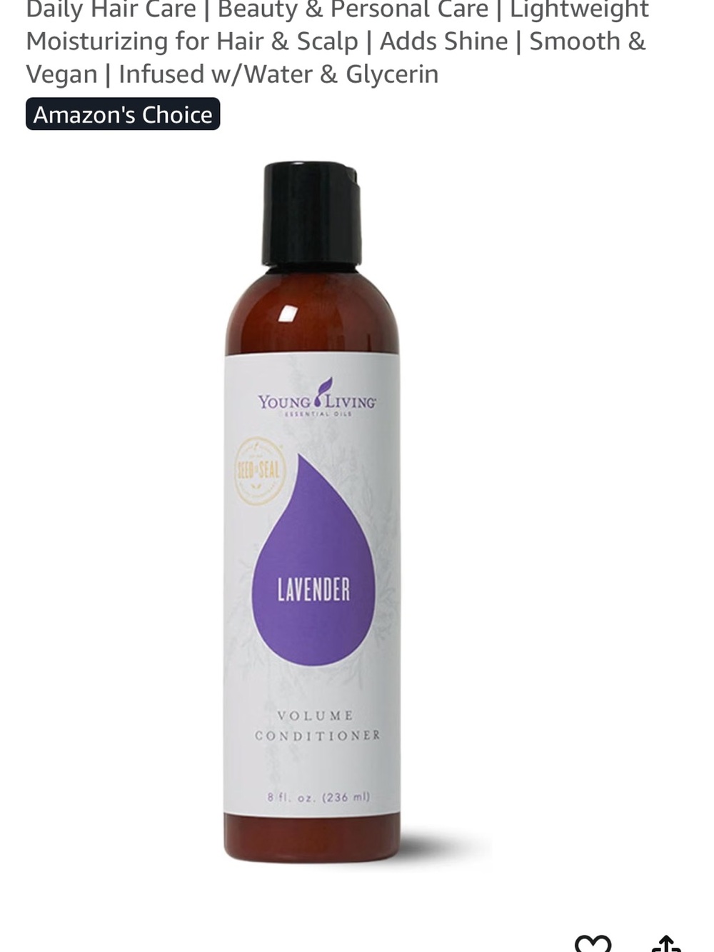 Young Living Lavender Volume Conditioner — Purple & Brown Bottle